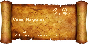 Vass Magnusz névjegykártya